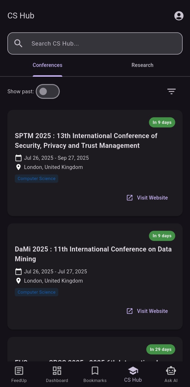 Conferences Page Screenshot